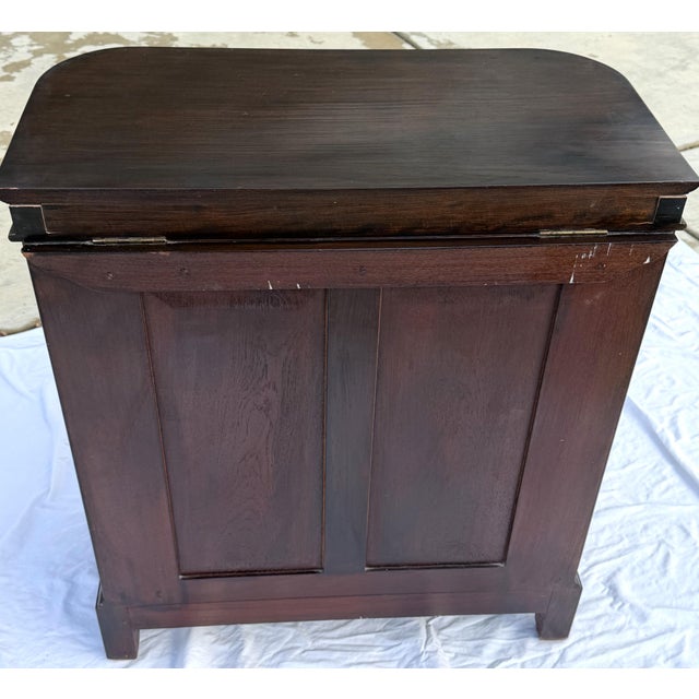 Brown Mid-Century Chinese Hand-Carved Altar Cocktail Bar Cabinet by Hk Old Mary Sing Shun Co. - No. 9143 (With Original Catalog) For Sale - Image 8 of 17