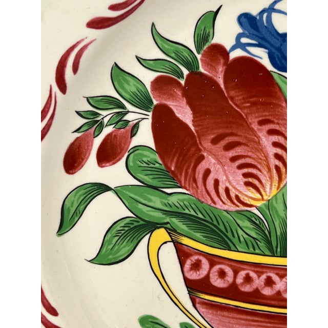 1960s 1960's St. Clement France Hand Painted Scalloped Plate 9.75" For Sale - Image 5 of 13