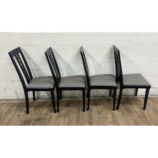 Josef Hoffmann Postmodern Black Ebonized Slot Back Dining Chairs - Set of 4 For Sale - Image 10 of 10