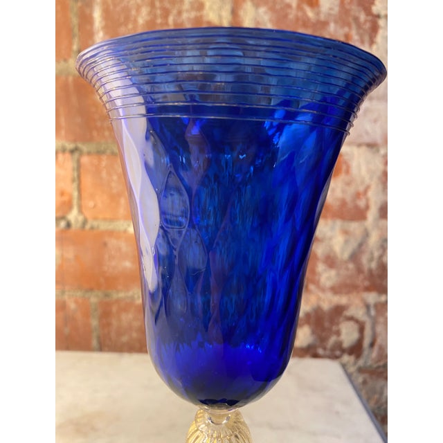 Vintage 1970s Blue Italian Handcrafted Chalice For Sale In Los Angeles - Image 6 of 7