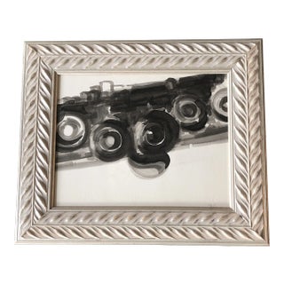 Vintage Original Abstract “Camera” Watercolor Painting Frame Sogned For Sale