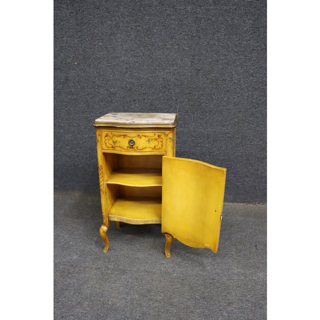 Italian Painted Nightstand With Marble Top by Ny Galleries For Sale - Image 13 of 13
