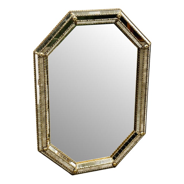 Vintage Spanish Neoclassical Hollywood Regency Wall Mirror, Spain, 1980s For Sale