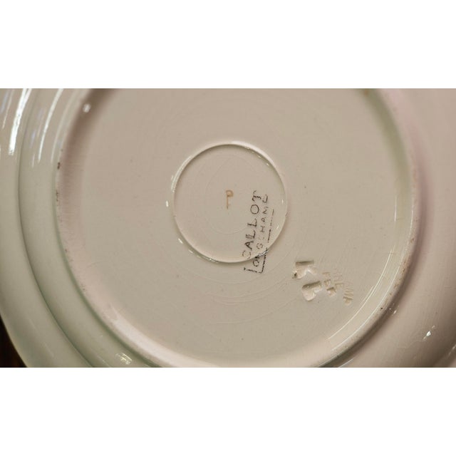 Overview French Faience Plate Model "Callot" Longchamp Circa 1890-1920 There is a backstamp Longchamp faience,...