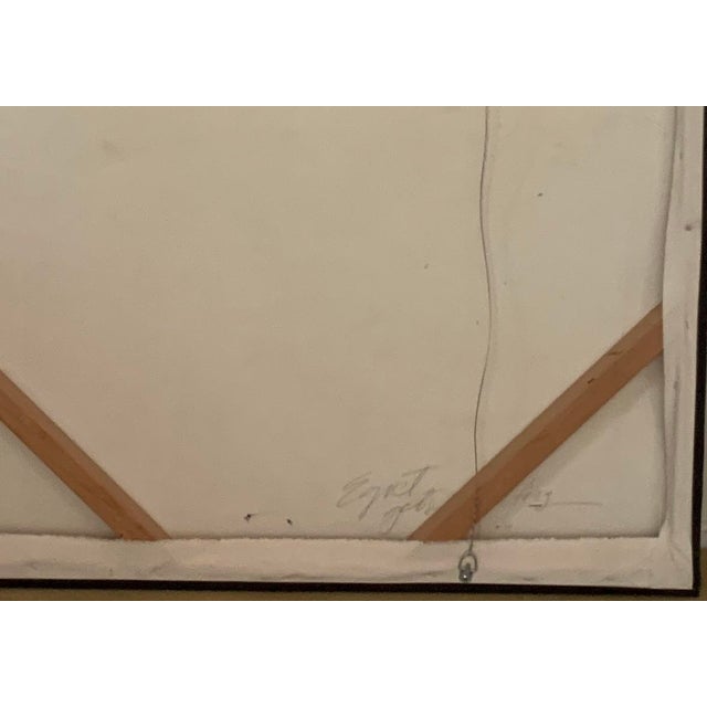 Late 20th Century Late 20th Century Abstract Acrylic Painting on Canvas "Egrets Get a Bullfrog" Unframed For Sale - Image 5 of 8