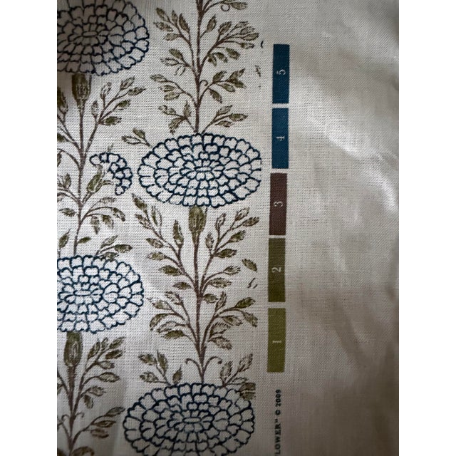 2020s Lisa Fine Samode Indigo/Natural Fabric Sam-01 2.25 Yards For Sale - Image 5 of 5