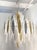 Modern Italian Silver Gold Frosted White Crystal Murano Glass Icicle Chandelier For Sale - Image 11 of 12