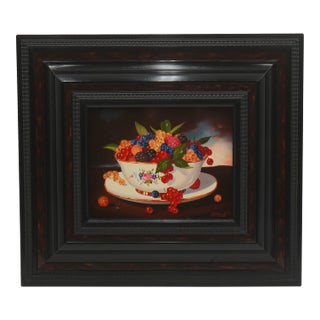p.devaud Les Petits Fruits Still Life Painting on Canvas - Signed For Sale