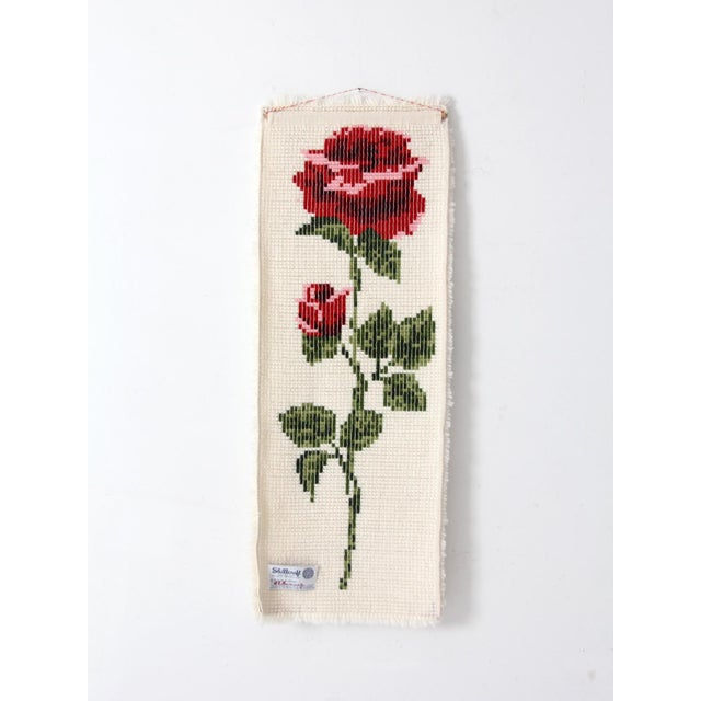 Vintage Shillcraft Latch Hook Rose Wall Hanging For Sale - Image 10 of 14