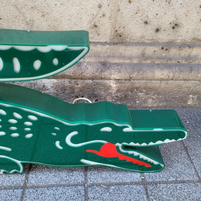 Illuminated Advertising Sign of the Crocodile by Lacoste, 1980s For Sale - Image 18 of 18