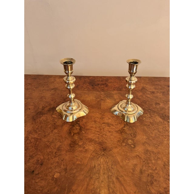 Antique Queen Ann Brass Candlesticks, 1700, Set of 2 For Sale - Image 3 of 6