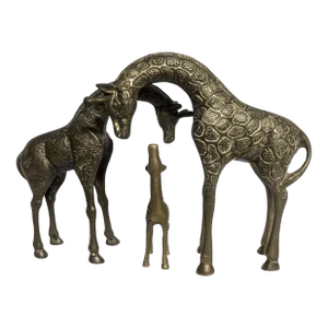 Vintage Brass Giraffe Figurines - Set of 3