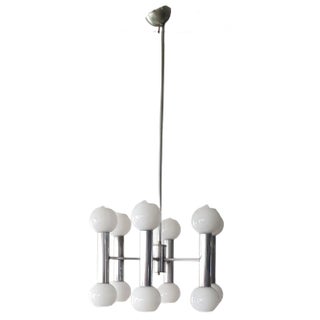 Vintage Chromed Ceiling Lamp from Targetti For Sale