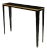 Bespoke Ebonized Brass-Banded Consoles on Tapered Legs For Sale