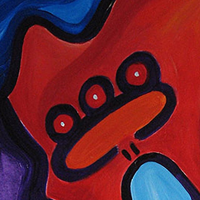 Abstract The Roller Blader – Abstract Figurative Acrylic Painting – 40 X 30 In For Sale - Image 3 of 7