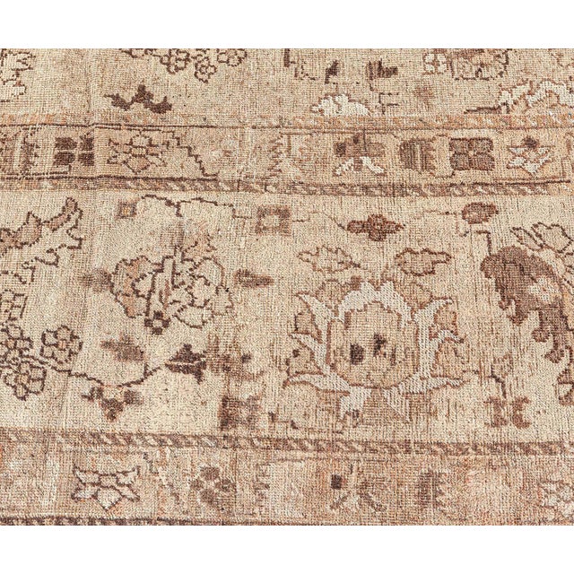 Textile Fine Antique Indian Amritsar Beige and Brown Handwoven Wool Rug For Sale - Image 7 of 7