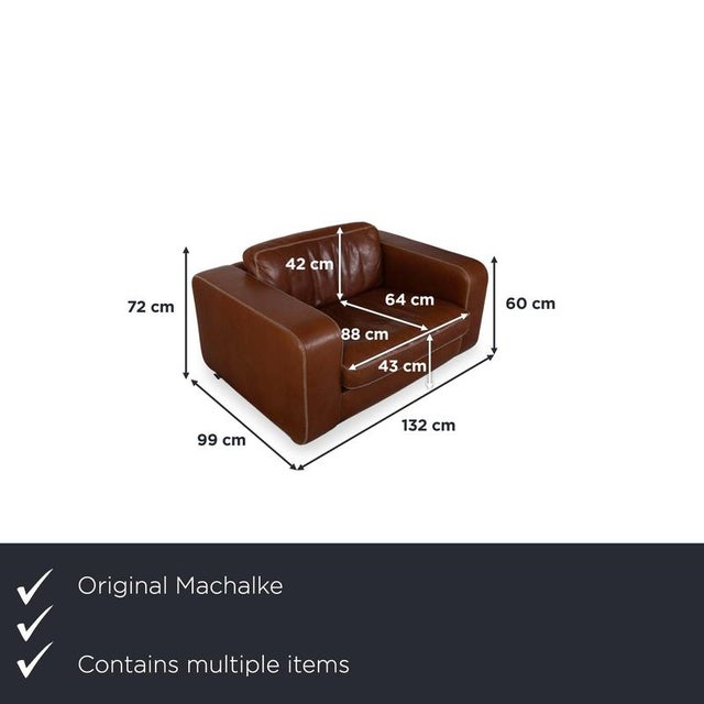 Modern Valentino Three-Seater Sofa and Chair with Ottoman in Leather from Machalke, Set of 3 For Sale - Image 3 of 18