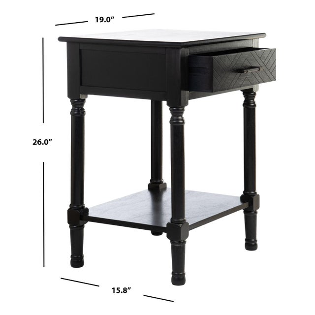 Coastal Peyton 1 Drawer Accent Table in Black For Sale - Image 3 of 10