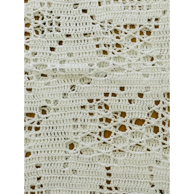 1960s Gorgeous Vintage Textile Crochet Throw For Sale - Image 5 of 6