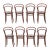 This set of eight vintage mid century bentwood No. 14 cafe bistro dining chairs were made in Czechoslovakia by Drevounia...