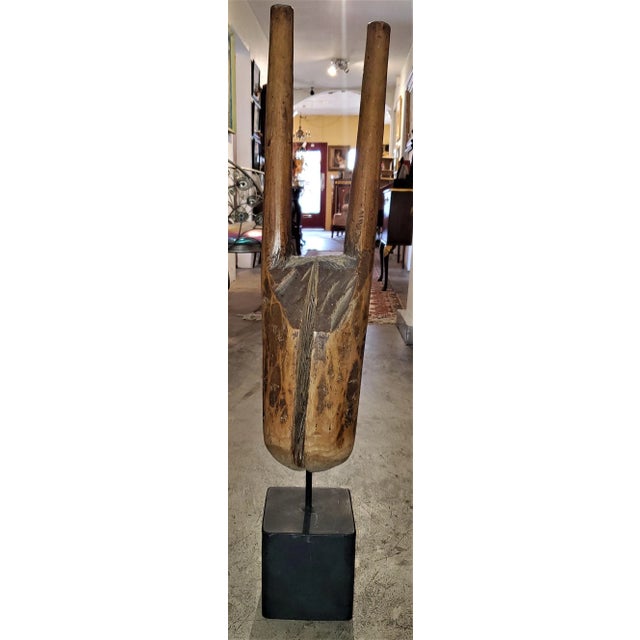 Vintage African Mounted Wooden Sculpture For Sale In Dallas - Image 6 of 13