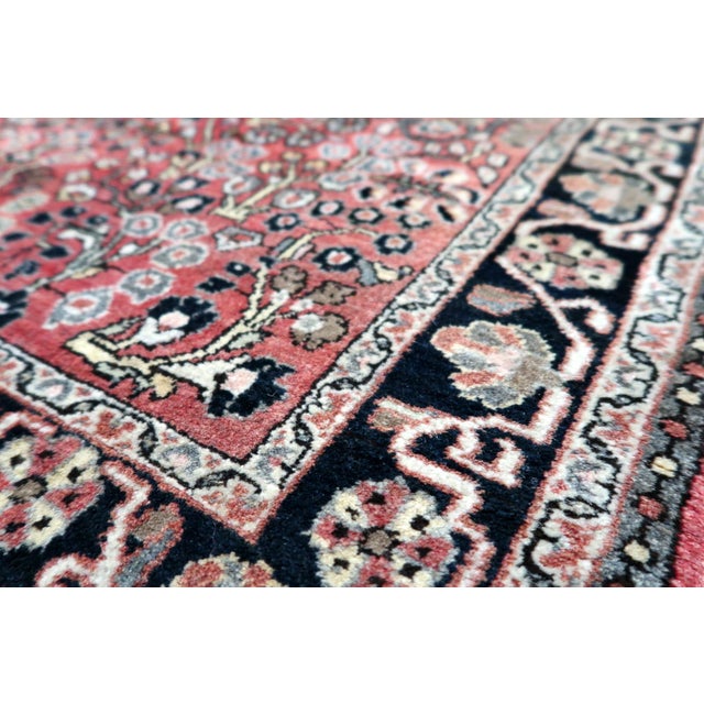 Vintage 1950s Persian Hamadan Rug with Floral Design This exquisite hand-knotted Persian Hamadan rug, dating back to the...