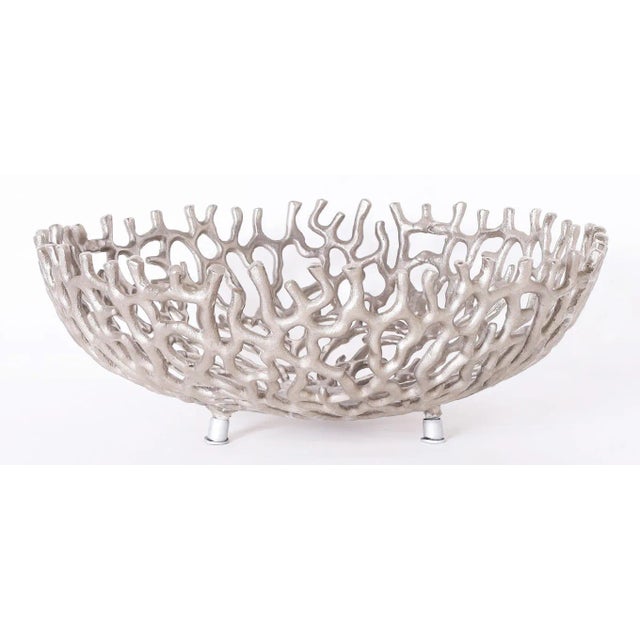Metal Faux Coral Fruit Bowl For Sale - Image 7 of 7