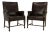 Pair, Hand-Carved Romweber Leather Chairs Made in the Usa For Sale