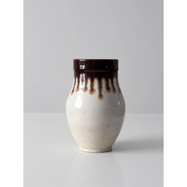 White Vintage Bier Studio Pottery Vase For Sale - Image 8 of 8