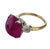 9.00 CTW Mid-Century Burmese Ruby & Diamond 18k Yellow Gold Ring, Size 7 For Sale - Image 4 of 8