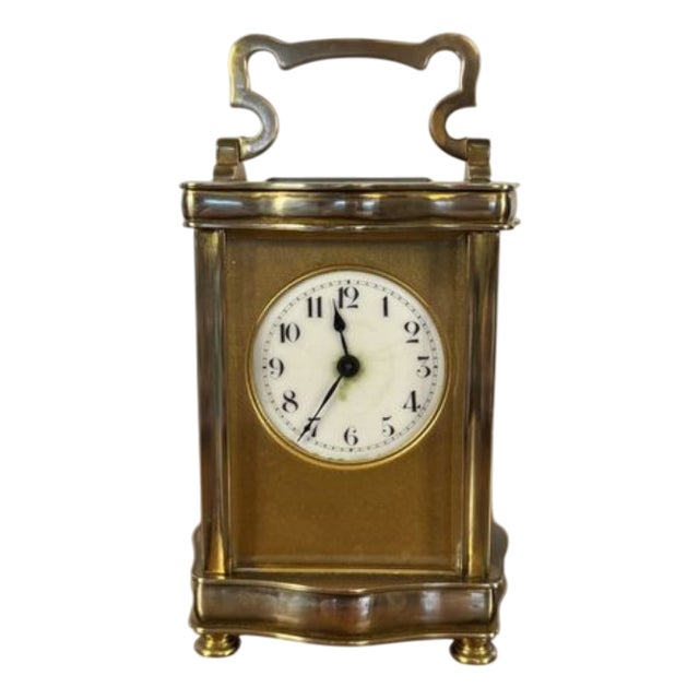 Antique Victorian French Brass Carriage Clock, 1880 For Sale