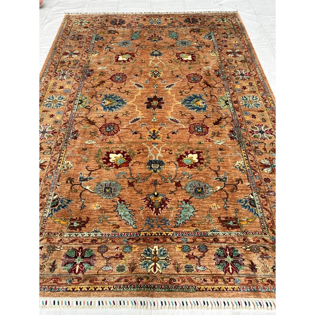 Textile Camel Sultanabad Hand-Knotted Wool Rug - 9'3" X 6'9" For Sale - Image 7 of 17