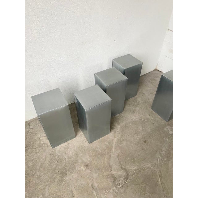 1980s Vintage Stainless Steel Bases, 1980s, Set of 5 For Sale - Image 5 of 18