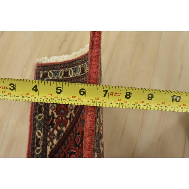 1990s Fine Bidjar Rug 1’5” X 2′ Red Wool Vintage Traditional Hand-Knotted Carpet For Sale - Image 5 of 6