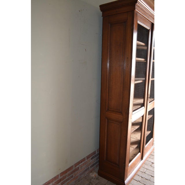 Antique Oak Bookcase with Mesh Doors For Sale - Image 5 of 11