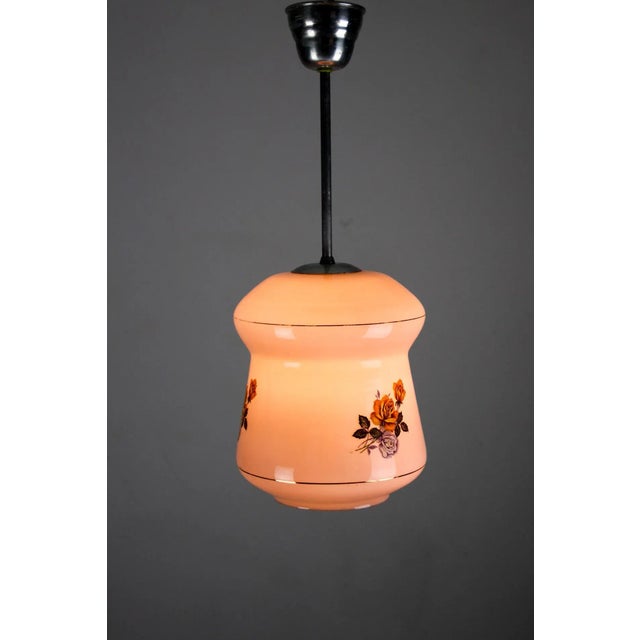 1940s Small Violet Glass Pendant Lamp from EMI, 1940s For Sale - Image 5 of 13