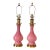 Pair of Rare Pink Murano Glass Lamps - Cenedese Mid 20th Century For Sale