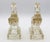 Pair of circa 1930-40s rearing horse glass bookends, L.E. Smith Glass Co. Art Deco-Art Modern. Raised on polygon plinth...