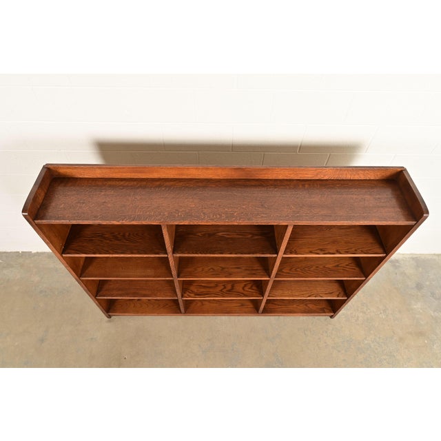 Brown Stickley Mission Oak Arts & Crafts Triple Bookcase For Sale - Image 8 of 13
