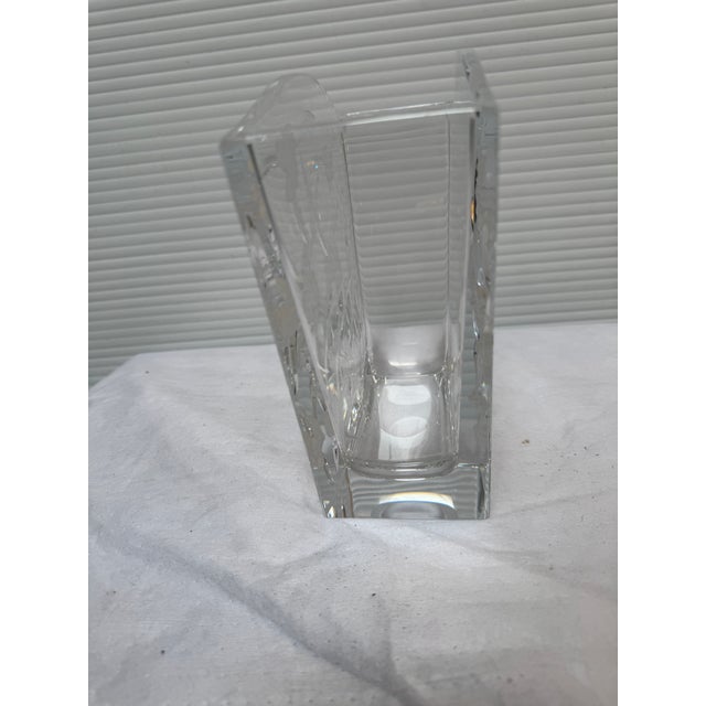 Hoya Purple Dew Iris Relief Crystal Vase With Box For Sale - Image 11 of 12