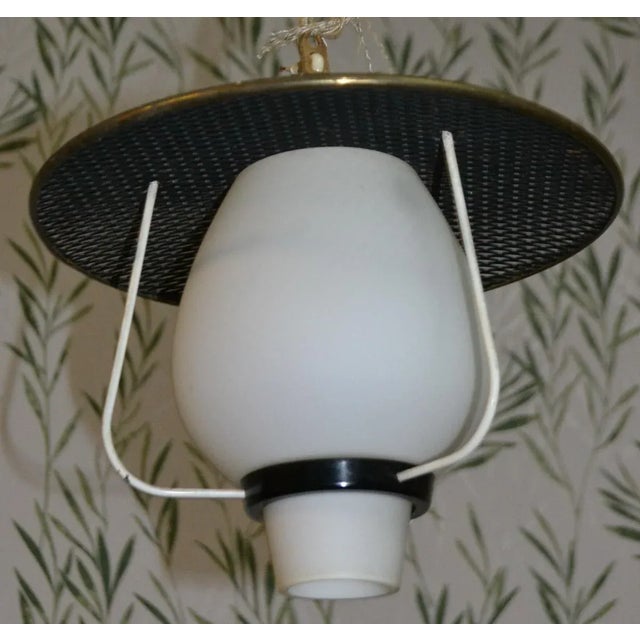 Mid-Century Black Ceiling Lamp, 1950s For Sale - Image 4 of 8