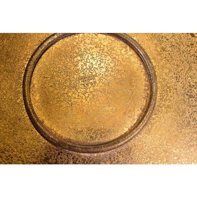 Metal Tiffany Studios New York Bronze Plate With Greek Key Design For Sale - Image 7 of 9
