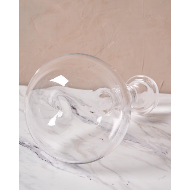 Glass Handblown Round Bottom Glass Decanter by Pienza in Clear Glass For Sale - Image 7 of 9