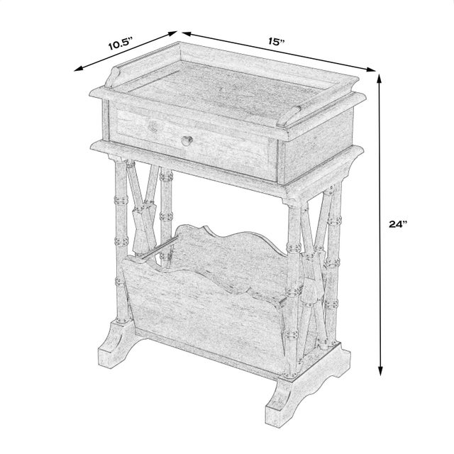 Transitional Cummings End Table with Storage, Gray For Sale - Image 3 of 8