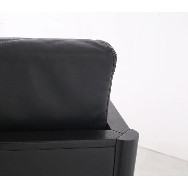 Arco Cubist Black Leather Chairs, 1980s, Set of 4 For Sale - Image 9 of 14