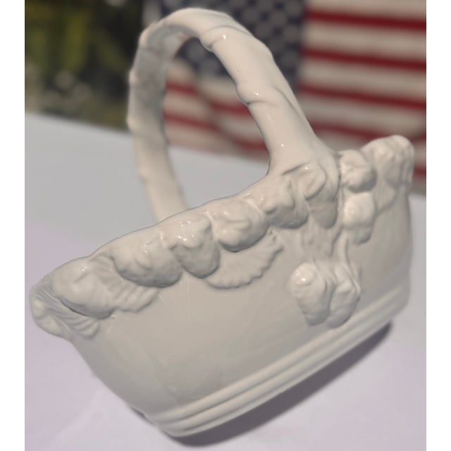 Made in Portugal Vintage Strawberry Motif Ceramic Basket For Sale - Image 9 of 14