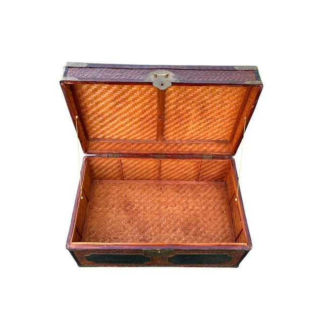 Wood Late 20th Century Maitland-Smith Chinoiserie Bamboo Chest For Sale - Image 7 of 12