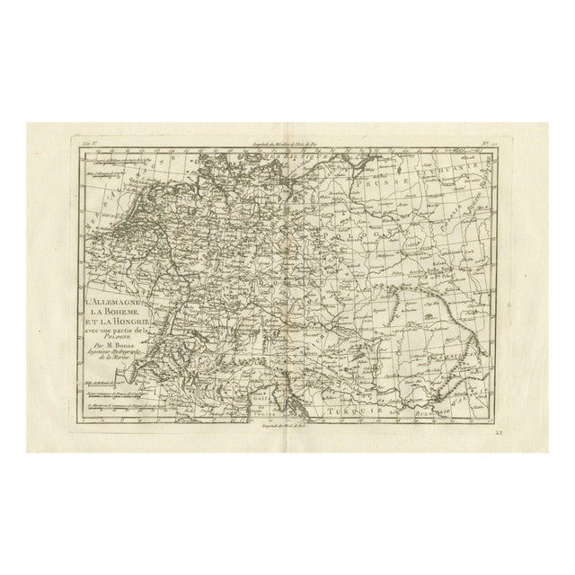Antique German Enlightenment Map by Rigobert Bonne, 1780 For Sale