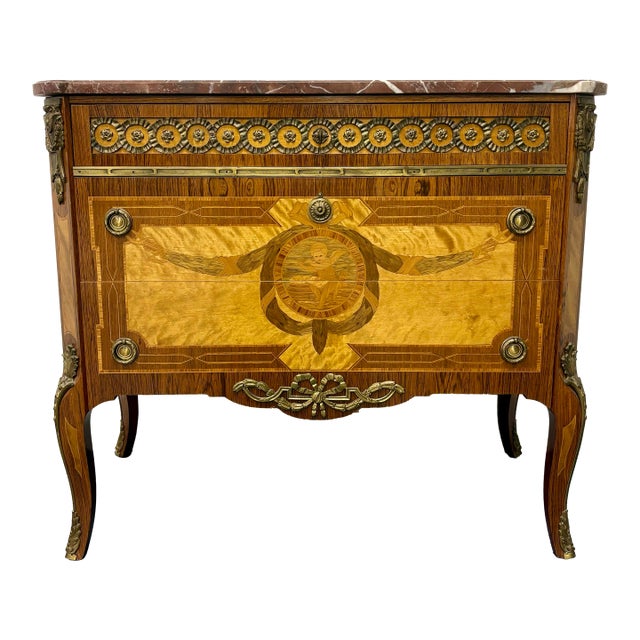 Antique Swedish Marble Top Commode For Sale
