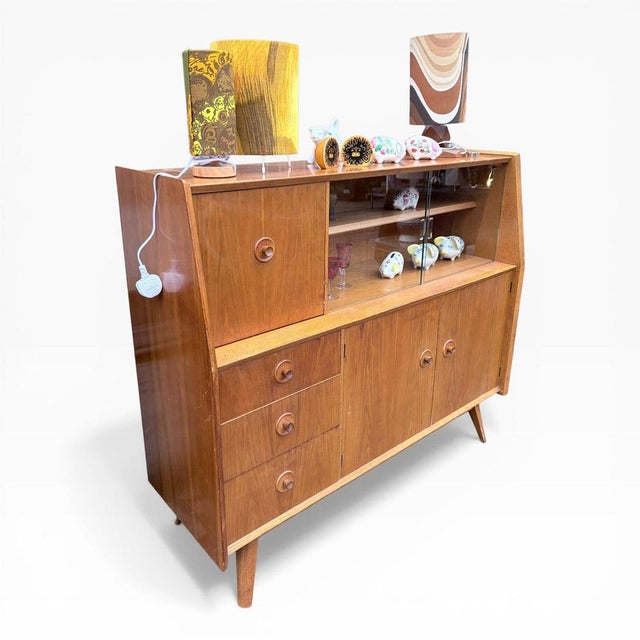 Mid-Century Oak and Walnut Drinks Cabinet from Priory For Sale - Image 5 of 10